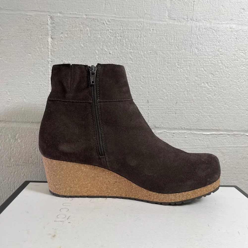 Papillio‎ by Birkenstock Ebba Brown Suede Wedge Ankle Boots Women's 41 EU/10 US
